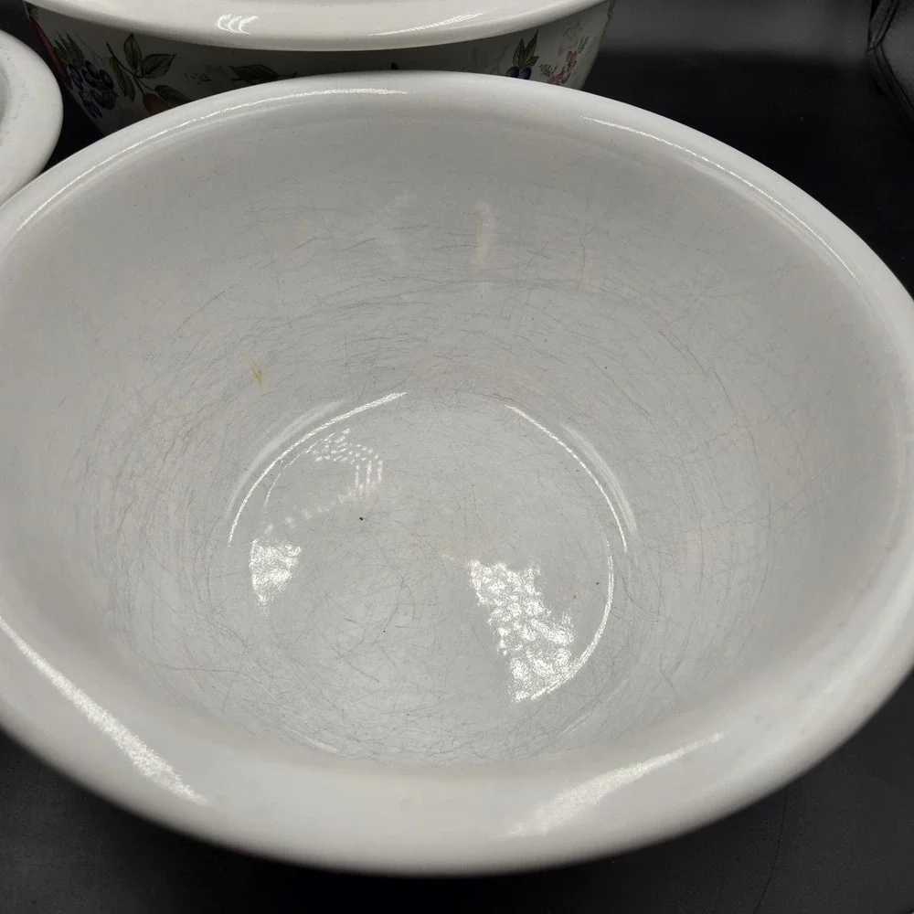 Corelle Country Cottagecore Nesting Bowls Set of Three‎ 1-2-3 Qt VTG Stoneware